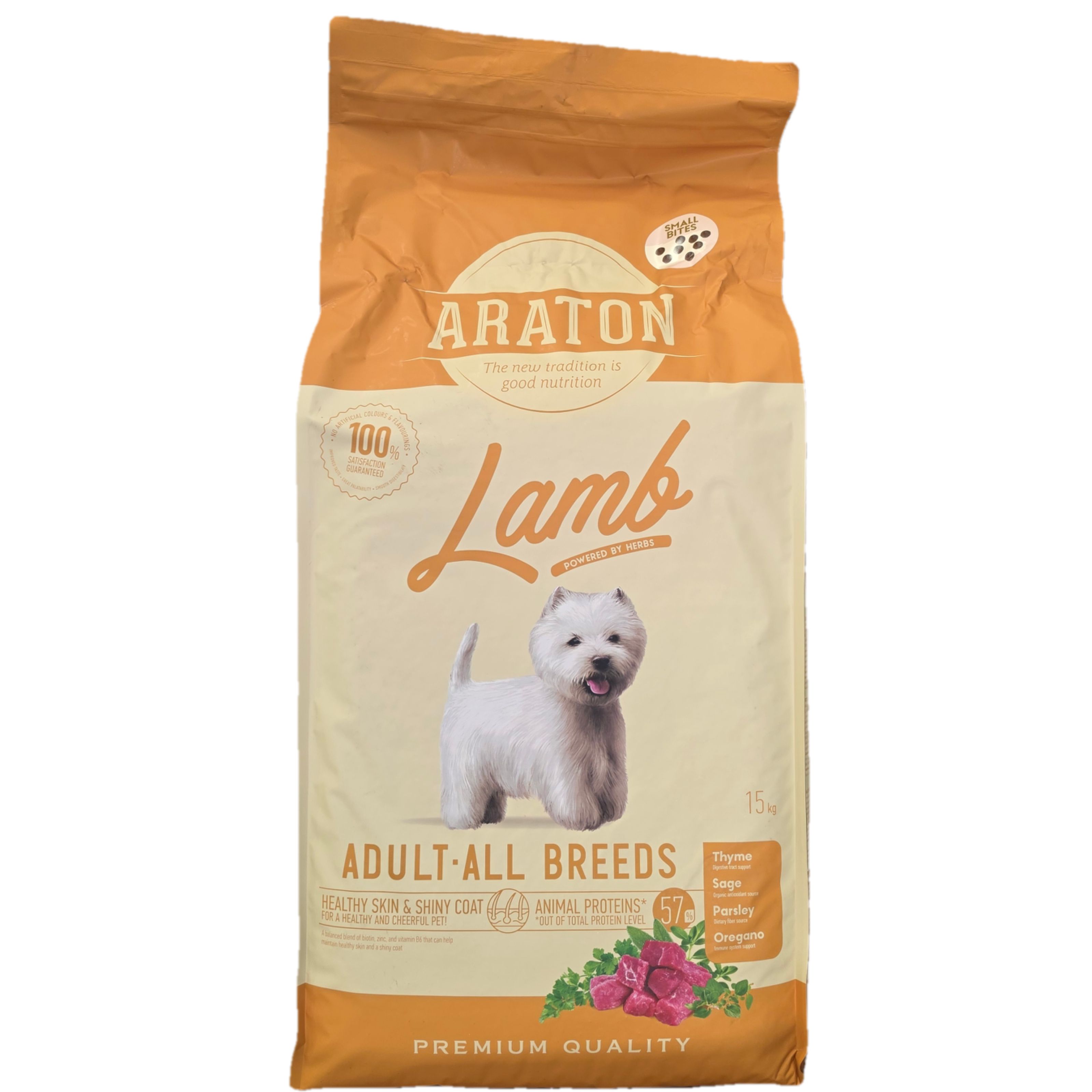 ARATON Alimento completo con agnello per cani adulti crocchetta piccola 15 kg