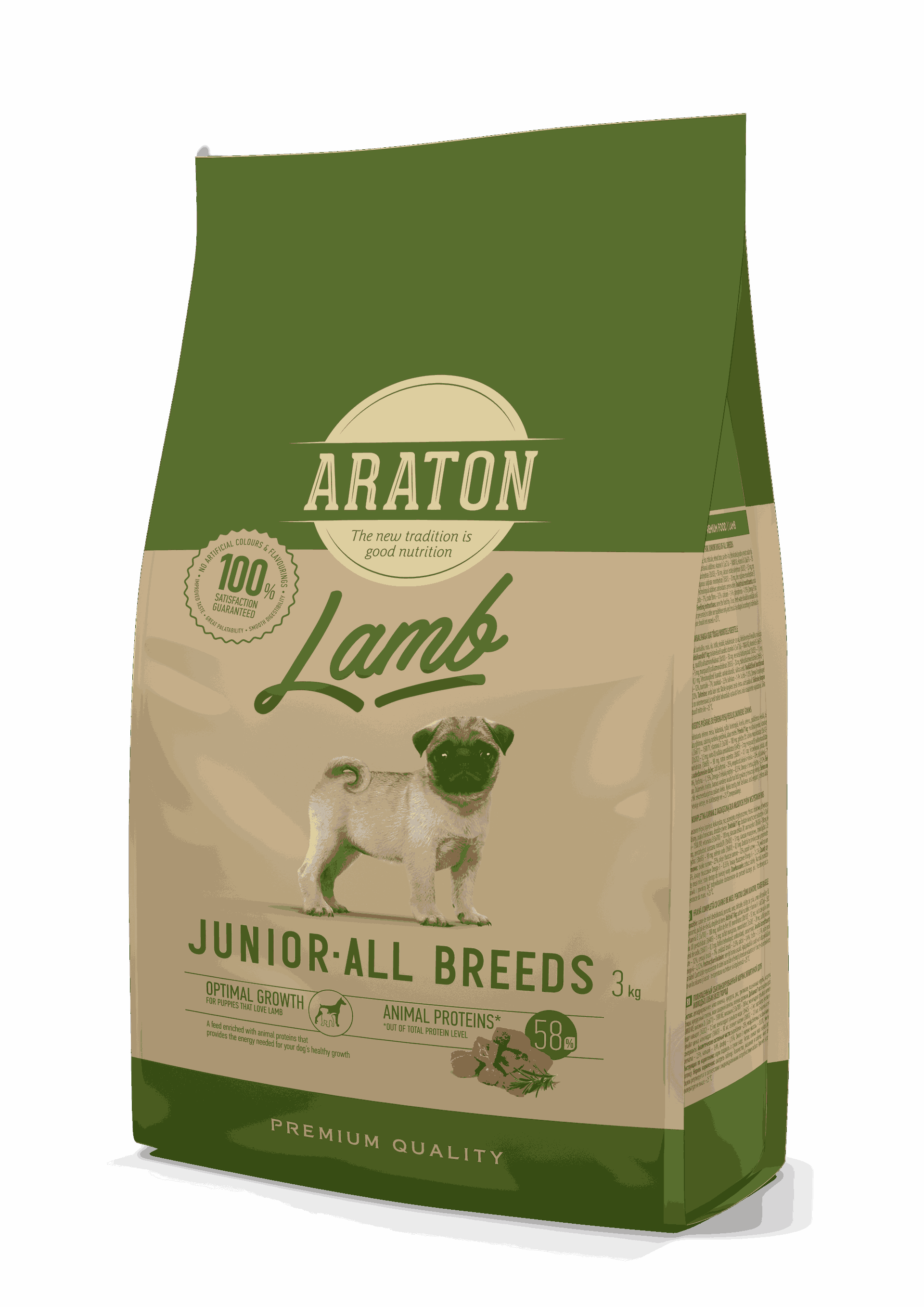ARATON Dog Junior all breed dogs with lamb, 3 kg